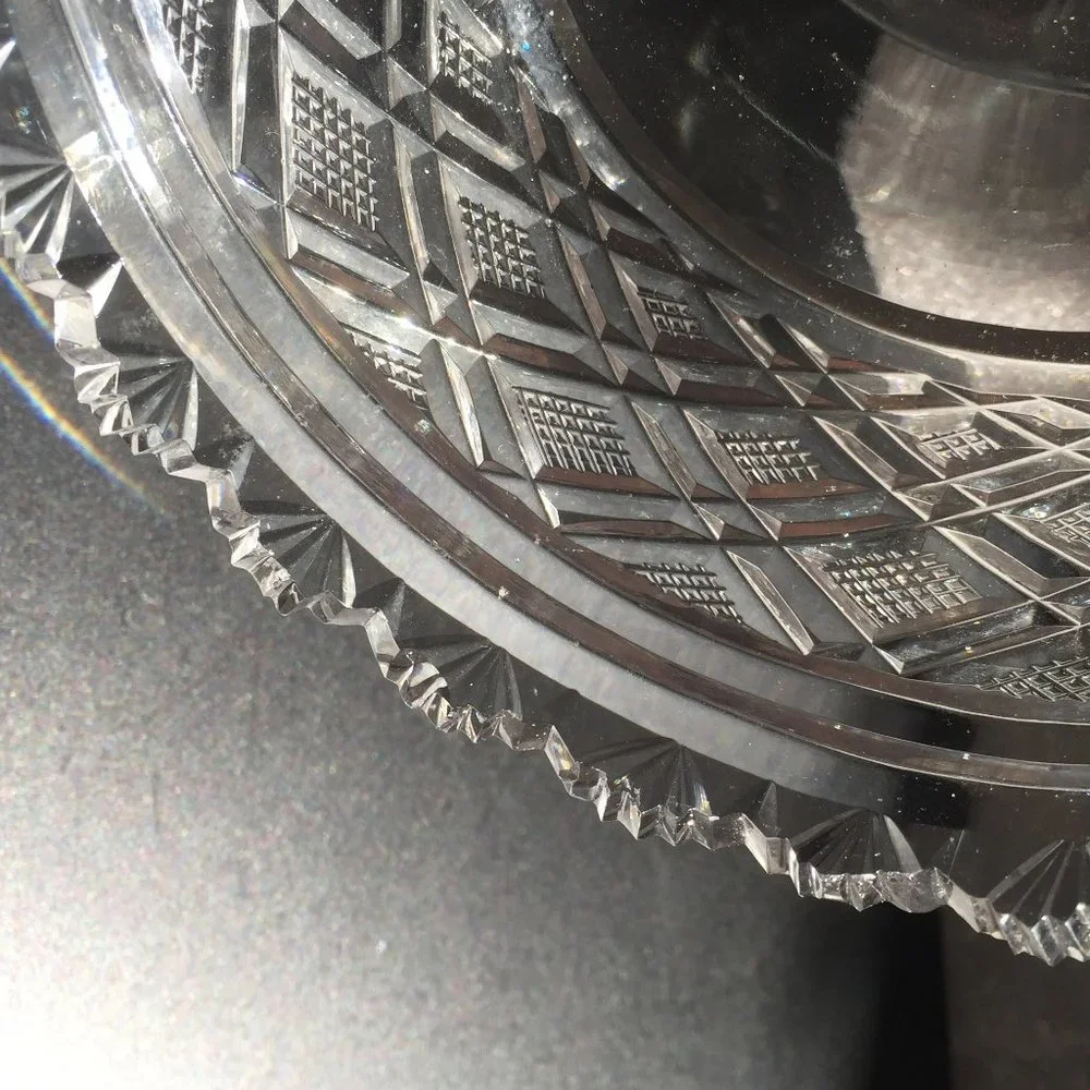 𝐑𝐀𝐑𝐄 ! Waterford Crystal Georgian Strawberry Master Cutter Footed Candy Bowl